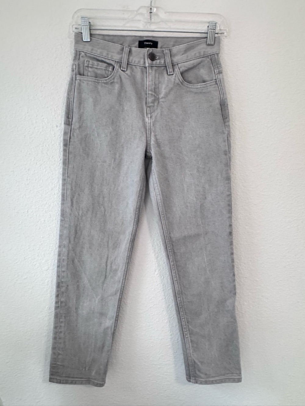 Theory Jeans Ankle Light Gray Wash Cotton Denim 24